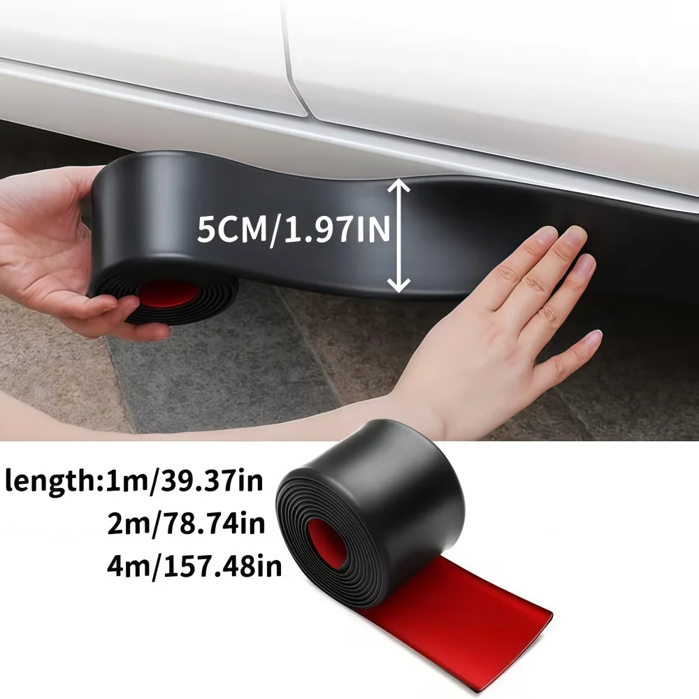 1PC 1/2/4M Universal Rubber Side Skirts for Cars with AntiScratch Edge Guards Multifunctional Protective Trim for Sedans T