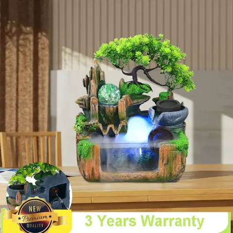 Bymaocar छोटा रॉकरी वाटर फाउंटेन सुंदर ऑफिस सजावट LED लैंप लाइट एटमाइजेशन प्रभाव के साथ लिविंग रूम / बेडरूम के लिए 10 best sales जादू की किताब - №6