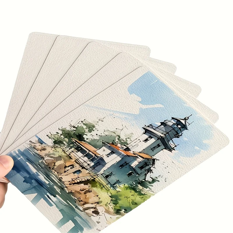 50 Stück Packung, Premium 300GSM Aquarellpapier mit Hochwertiger Textur für Professionelles Malen, Dickes Skizzenpapier Geeignet für – Detail 6