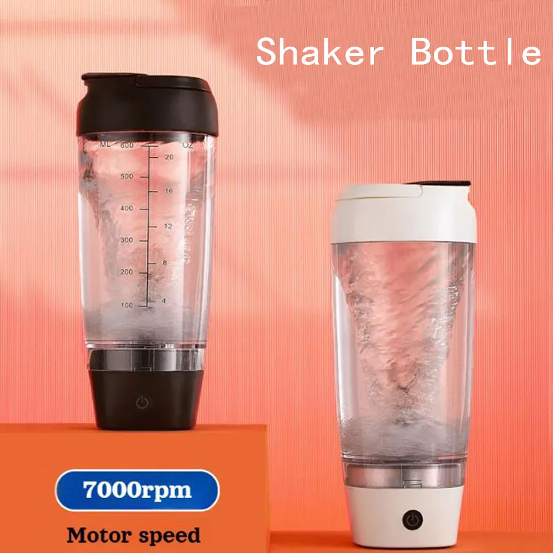 portable protein powder shaker cup large capacity with scale milkshake cup fitness sports water cup electric shaker cup