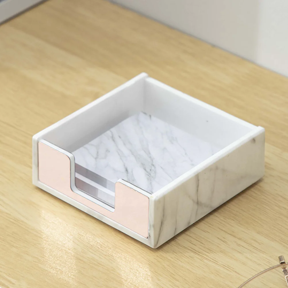 

2 Pcs Pads Marble Box Office Stationery Storage White Paper Organizer