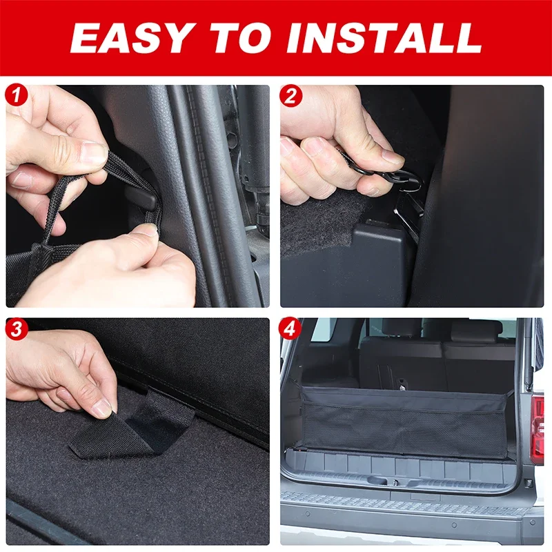 

Black Car Trunk Storage Net Bag Storage Bag Interior Car Accessories For Toyota Land Cruiser Prado 250 LC250 2024-2025