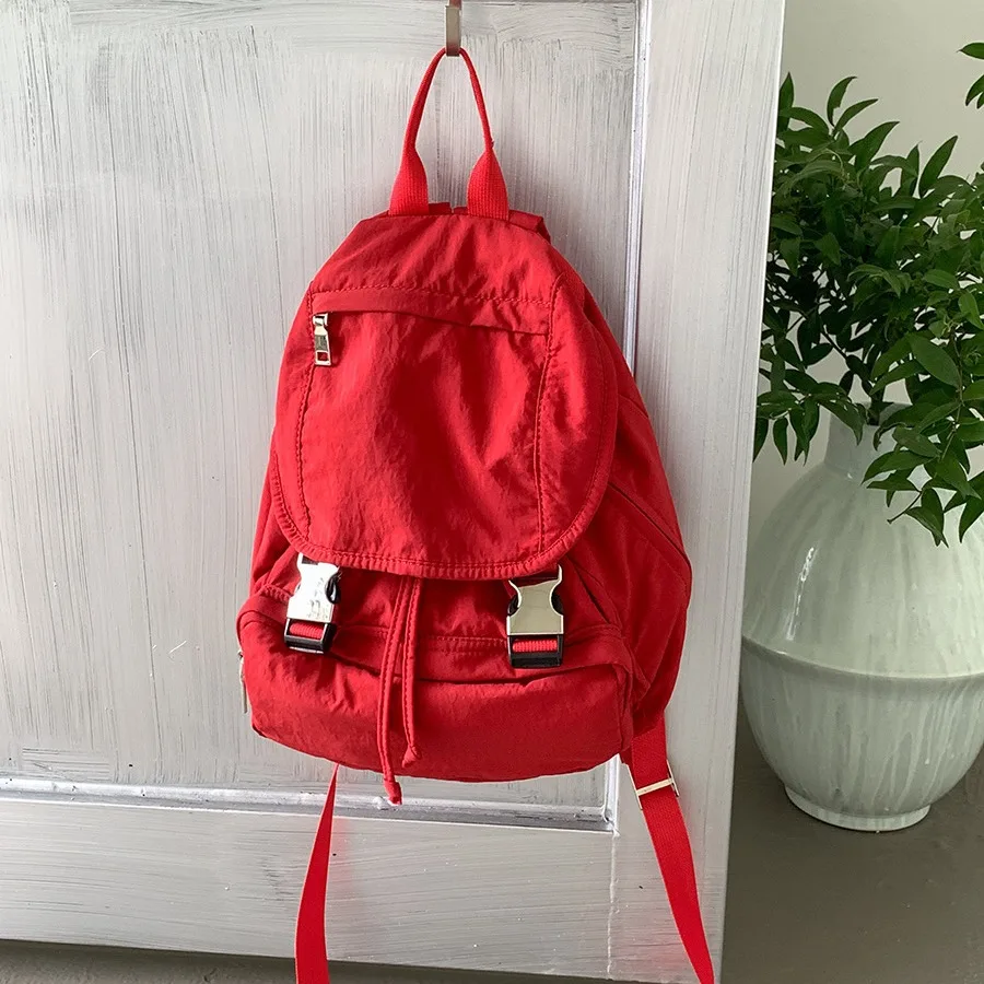 Preppy Style Flap Buckle Nylon Women Backpack Niche Design Travel Women Backpacks Girls School Bag Causal Women‘s Backpack