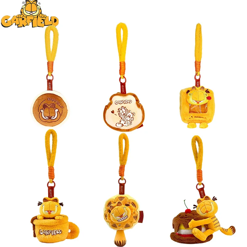 Pendentifs Garfield originaux de 10 cm, jouets en peluche, chats de dessins animés kawaii, chien Odie, famille Garfield, peluches, porte-clés, poupées