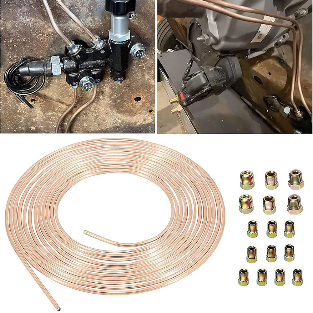 Copper Nickel Line 3 16 Brake Hose Copper-nickel Alloy Construction Copper Plated Finish Brake Hose 300-inch Length