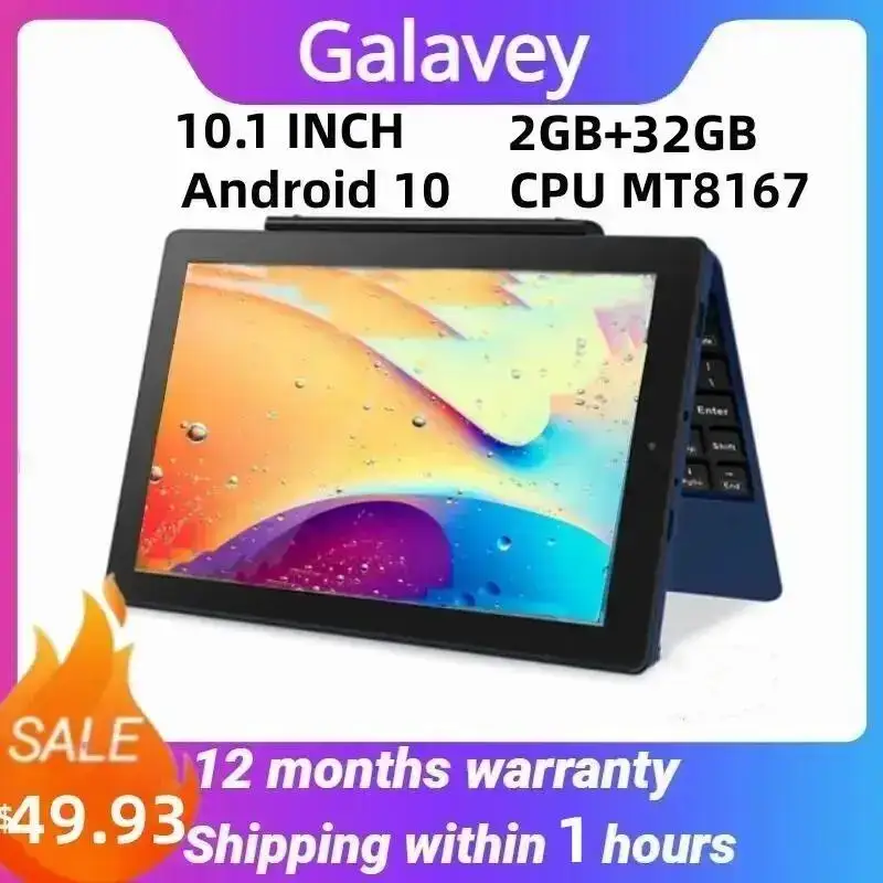 최신 안드로이드 10 RCT6 태블릿, 10.1 인치 RAM, 2GB DDR3 + 32GB MT8167 쿼드 코어, 1280*800 IPS 스크린, 와이파이 듀얼 카메라 