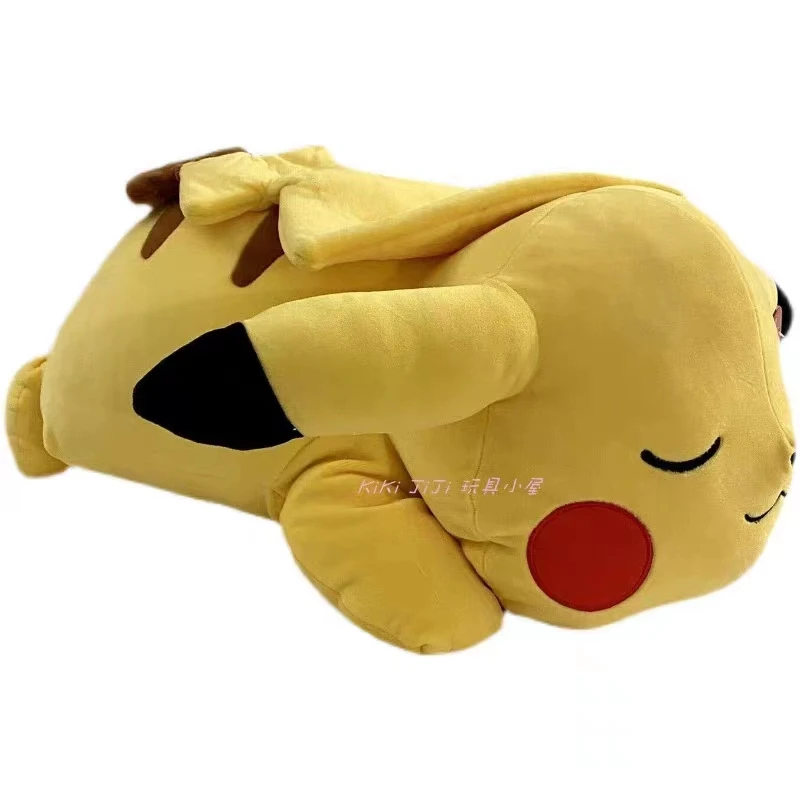 50cm Cute Pokemon Sleepy Pikachu Soft Plush Stuffed Toy Dolls Home Decor Presente de Natal Para Crianças Crianças