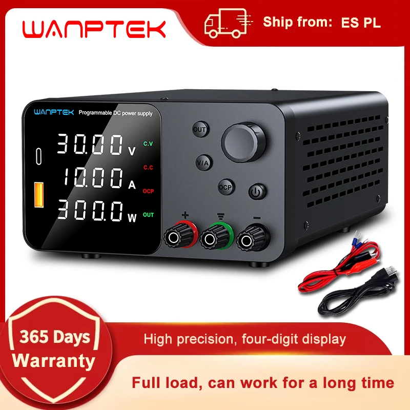 Wanptek Laboratory Power Supply Adjustable 30V 5A 30V 10A 60V 5A 120V 3A with Output Short Circuit Alarm DC Power Supply