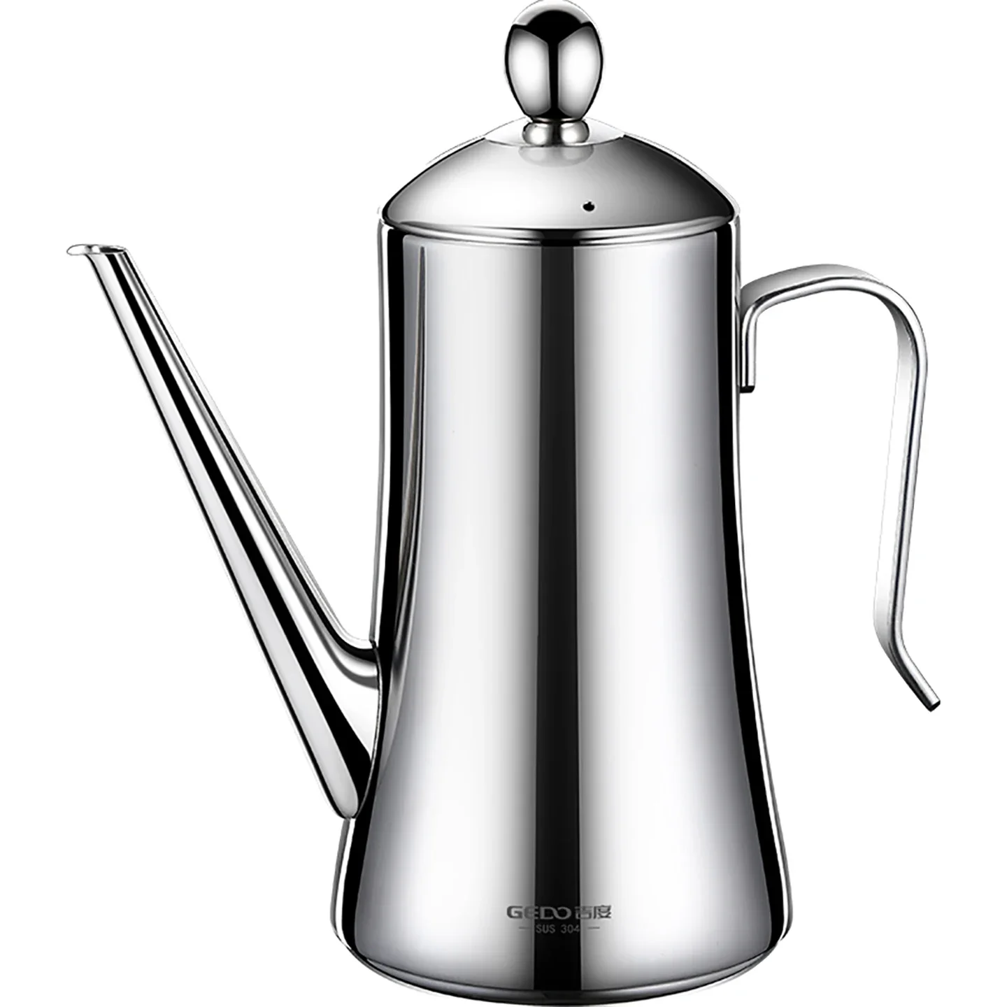 Certification Pure 304 Stainless Steel Kitchen Oil Kettle Ultra Thick Oiler Bionic Design Eagle Beak Spout 1300ml Oil Can