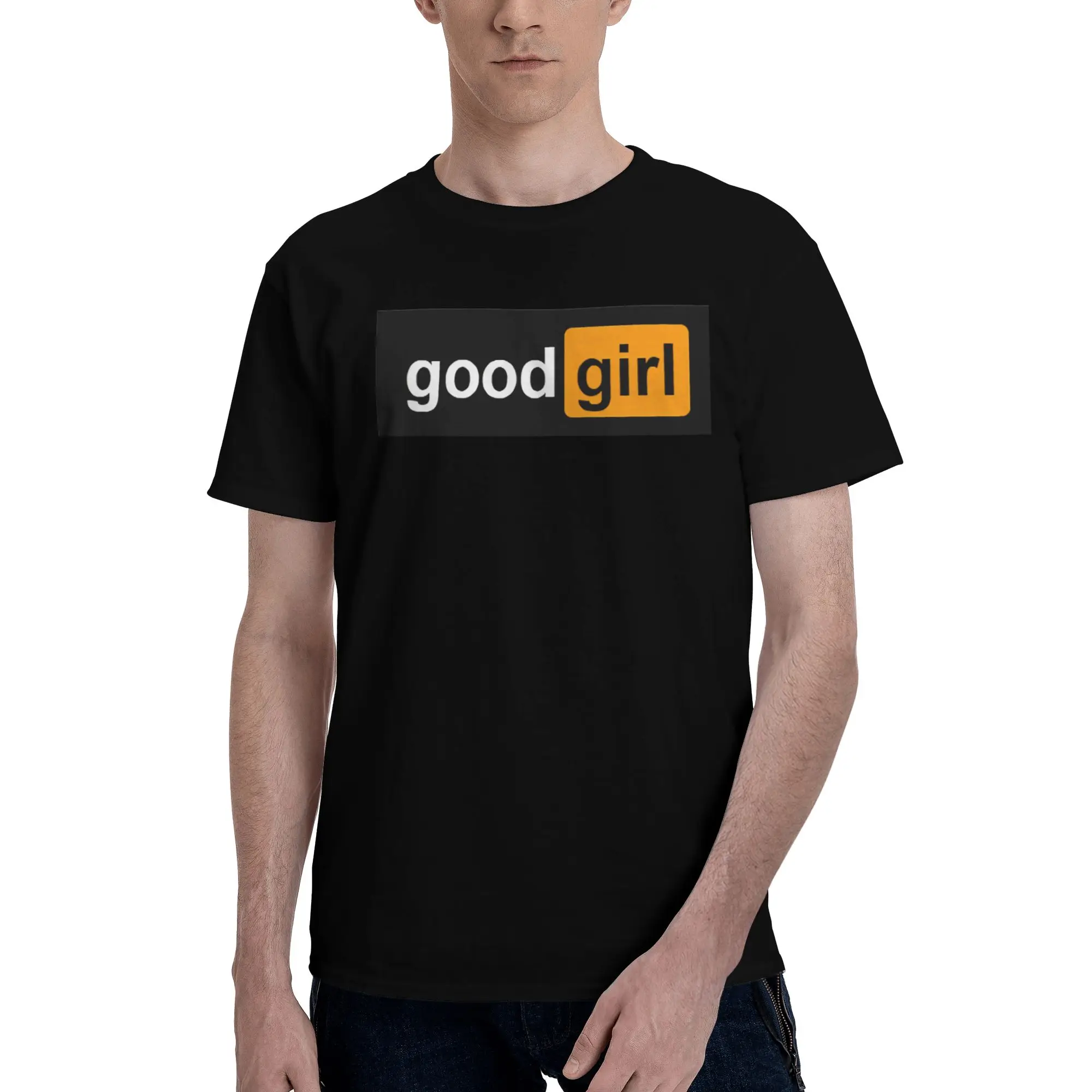 T-shirt Pornhub-S con design tipografico stampabile Good Girl | Maglietta a Collo Tondo 100% Cotone Morbido | Personalizzazione Eventi Aziendali