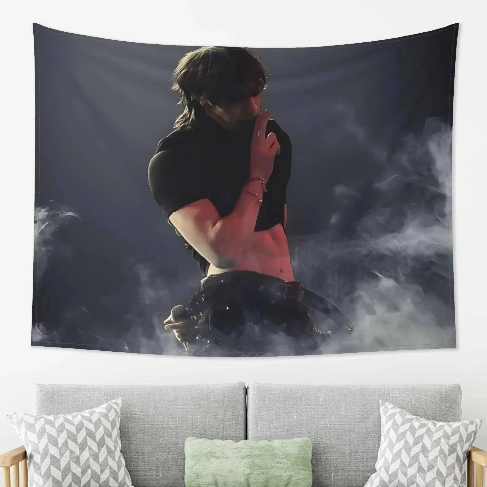 SKZ Han Creative Fabric Wall Hanging Kpop Inspired Aesthetic Tapestry Headboard Backdrop Stylish Room Decor view 5