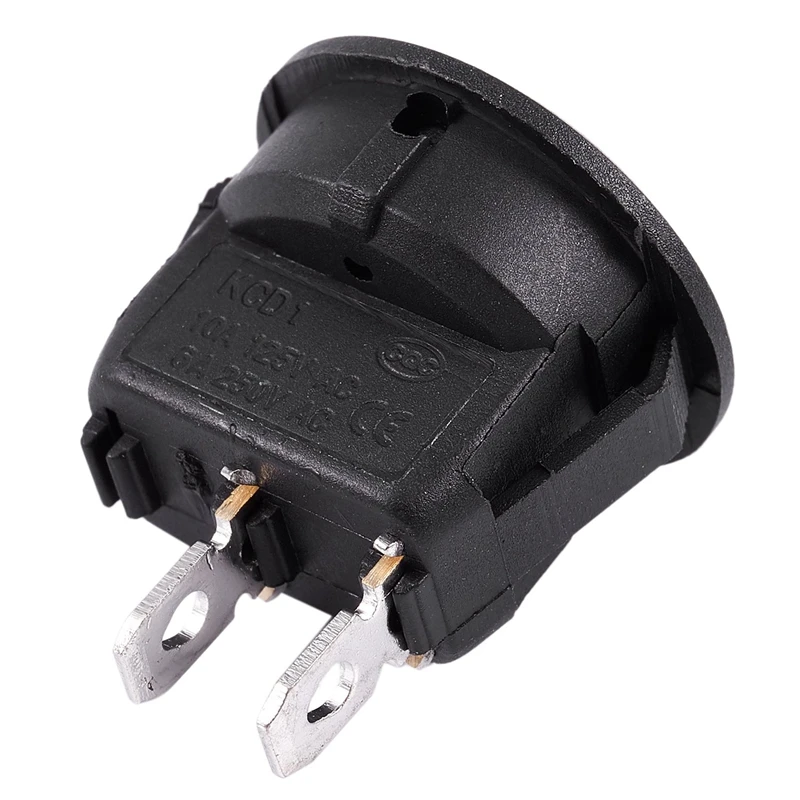 5Pcs SPST Black Button On/Off Round Rocker Switch With 5Pcs AC 125V 15A Panel Mount Fuse Holder
