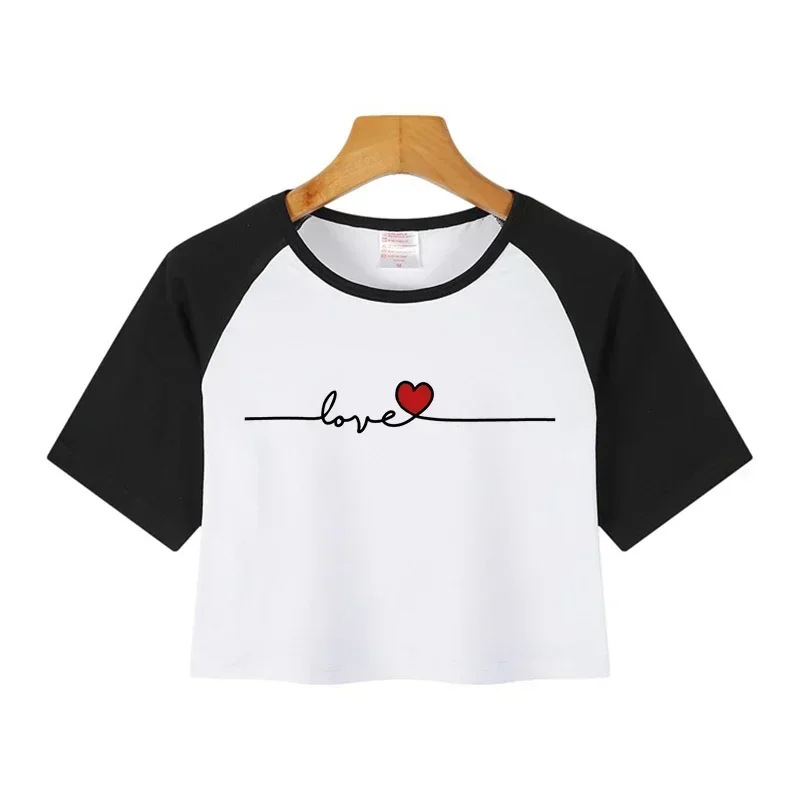 Tops cortos informales de estilo coreano para mujer, Camiseta con estampado de los años 2000, Camiseta corta gótica Harajuku, camiseta estampada divertida para mujer 2000