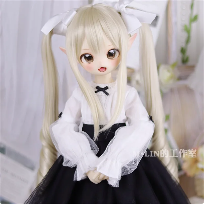 BJD Doll Wigs Long Curly Hair Cute Pigtails For 1/3 MDD Hair Accessories Doll Wigs(No Doll)