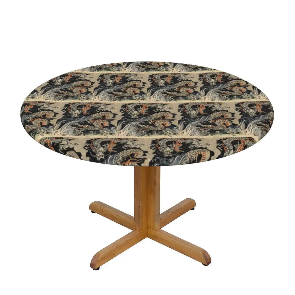 Utagawa Kuniyoshi - Dragons Waterproof Round Tablecloth Oilproof Table Cloth for Kitchen Events Dining Table Cover