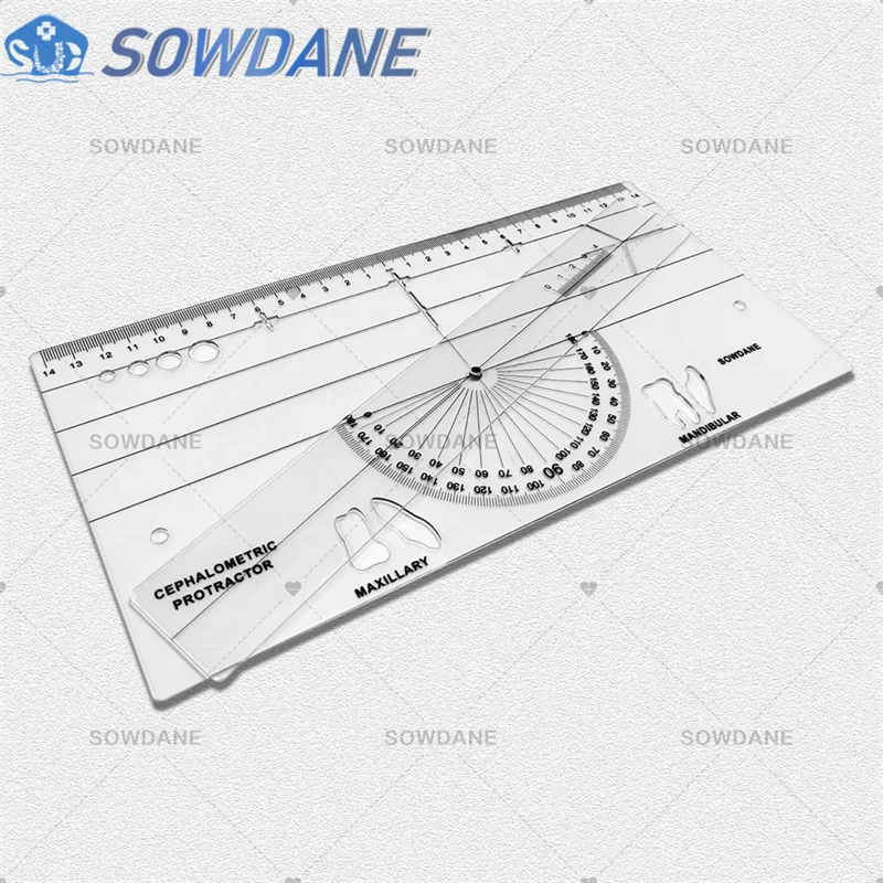 New Dental Guide Plate Dental Cephalometric Ruler X-ray Protractor Measuring Ruler