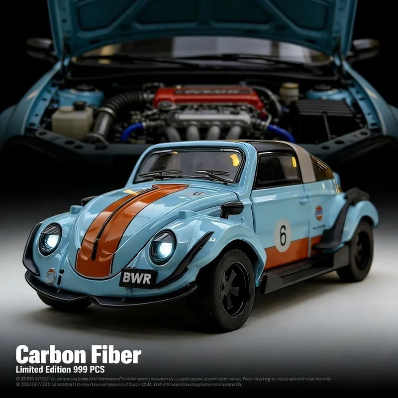 

Модель автомобиля Volkswagen Beetle Type 1 (1:32) из сплава, модифицированная, с расширенным кузовом, спортивная, ретро, классическая, со звуком и светом, игрушка для детей, подарок