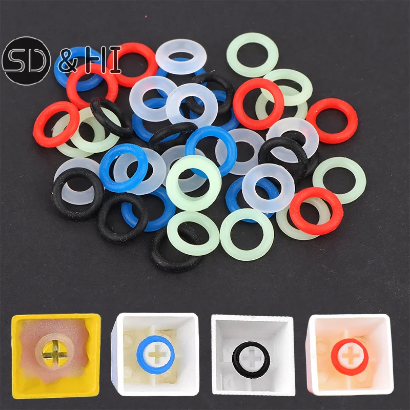 108 Buah Penutup Tombol Karet O Ring Switch Dampeners Peredam Shock-Absorbing Diam Di Bawah Penutup Kunci untuk Keyboard Mekanis