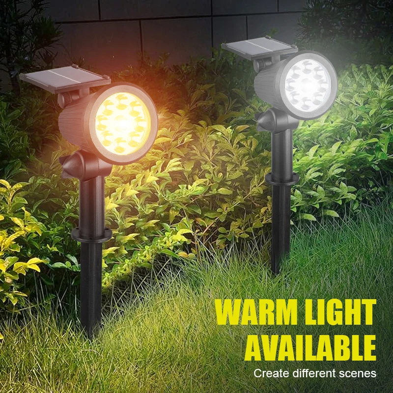 

1/2Pcs Solar Powered 9LED Lamp Adjustable Solar Spotlight In-Ground IP65 Waterproof Landscape Wall Light Outdoor Lighting