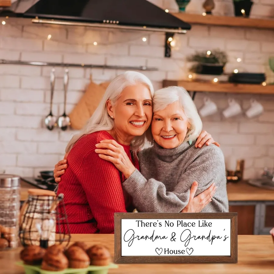 هدية Yousoontic للأجداد من الأجداد ليس هناك مكان مثل منزل الجدة والجد علامة خشبية لديكور المنزل في المزرعة