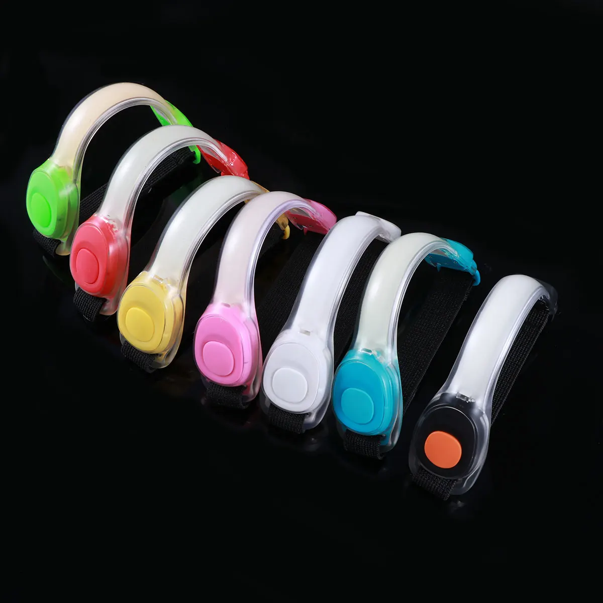 

7 pcs Led Running Lights Blue Silicone Armband Reflective Safety Light For Night Running Jogging Hiking Cycling Camping Flexible