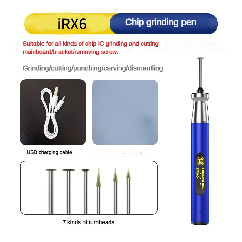 Mechaniker iRX6 Elektrische Grinder Gravur Stift IC Polnischen Werkzeug für Telefon CPU IC Polieren Reparatur Bohren Schleifen Schneiden Werkzeuge