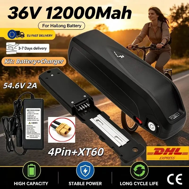 Brandneuer Original Hailong 36V/48V 20Ah 30Ah 40Ah Schnellladender Akku, Geeignet für Achtseitige BBS02, BBS03, BBSHD Motoren, mit BMS Power-Akku