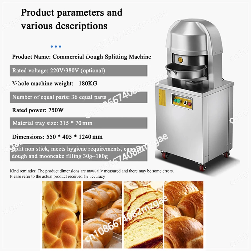 Fully Automatic 36 Pcs Commercial Electric Bread Dough Divider Machine Bakery Bread Making Machines Dough Divider