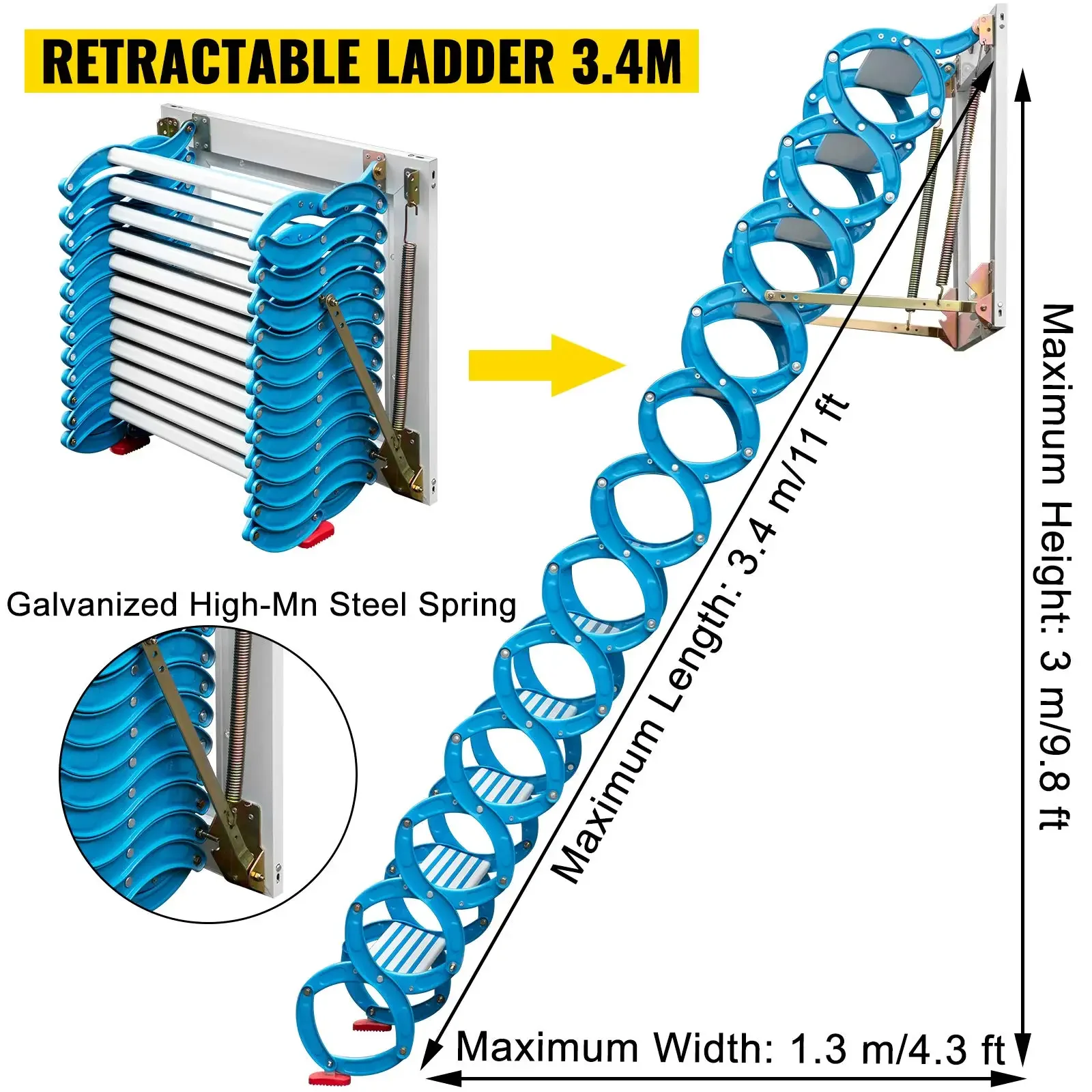 Stairs Electric Loft Ladder Aluminum Folding Loft Ceiling Ladder Aluminum Alloy Modern