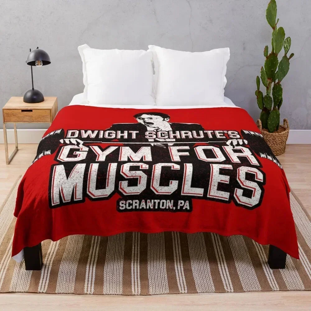

Dwight Schrute's Gym For Muscles Throw Blanket Outdoor Soft Blanket for Picnic Beach Camping