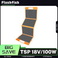 Flashfish TSP 18V/100W Foldable Solar Panel Portable Solar Charger with DC/USB Output, 2-USB Solar Charger, Intelligent Charger