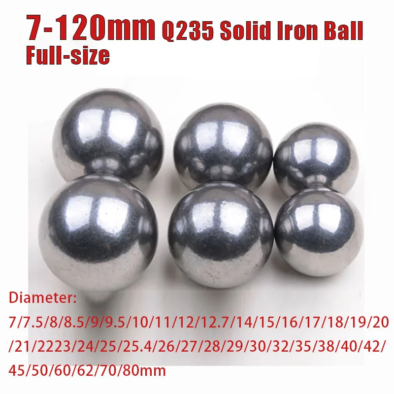 1-100pcs Solid Iron Ball Without Quenching Q235 Carbon Steel High Quality Smooth Iron Bead 7/8/9/10/11/12/12.7/14/15/16/17-80mm