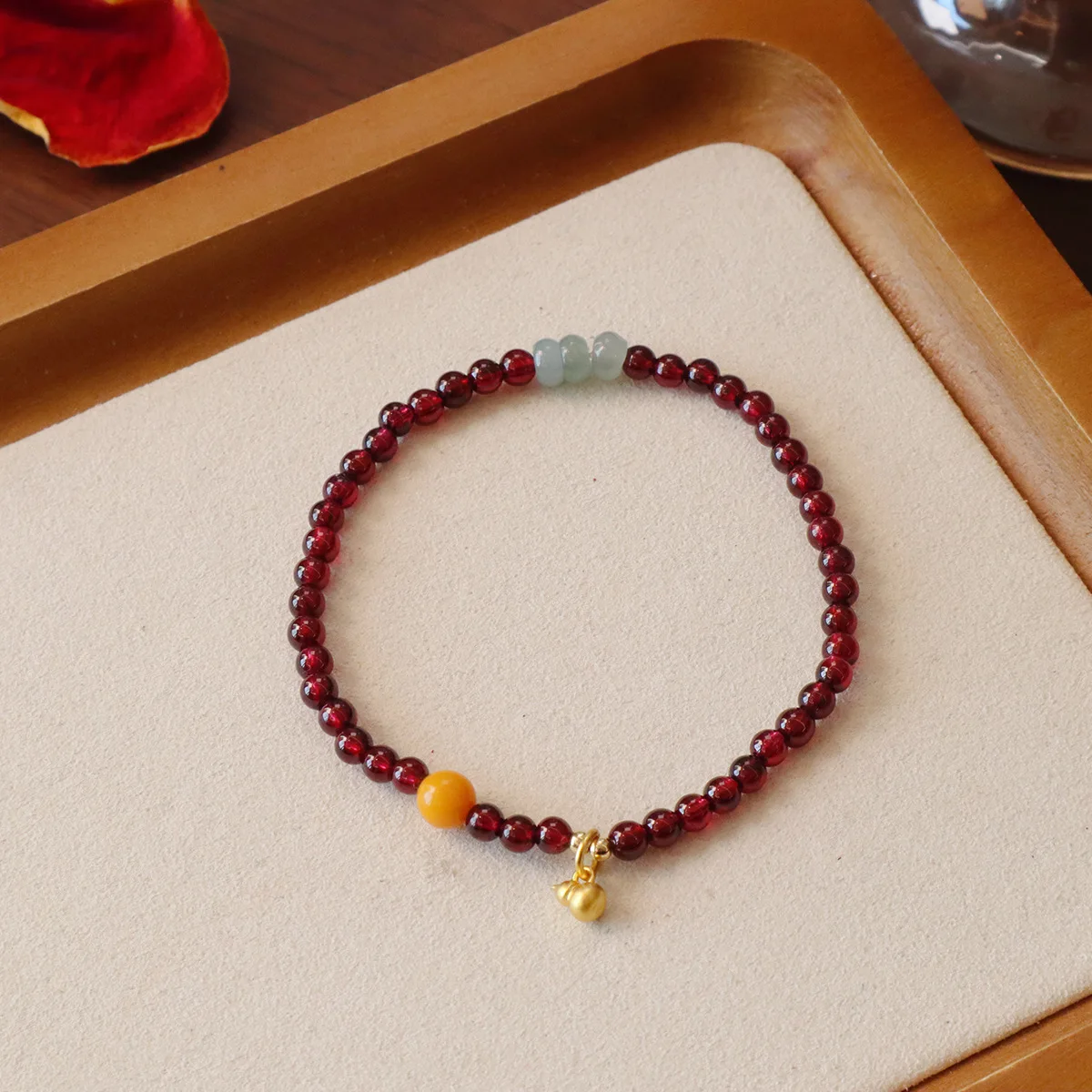 سوار من العقيق الأصلي مقاس 3 مم مع اليشم المائي والعقيق، أساور مطرزة بالذهب قابلة للتكديس للنساء، هدية كريستال شفاء 1420