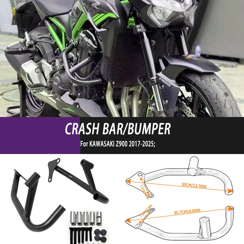 

Для KAWASAKI Z900 2017-2023 2024 2025 аксессуары для мотоциклов, защита двигателя из углеродистой стали, защита двигателя, бампер