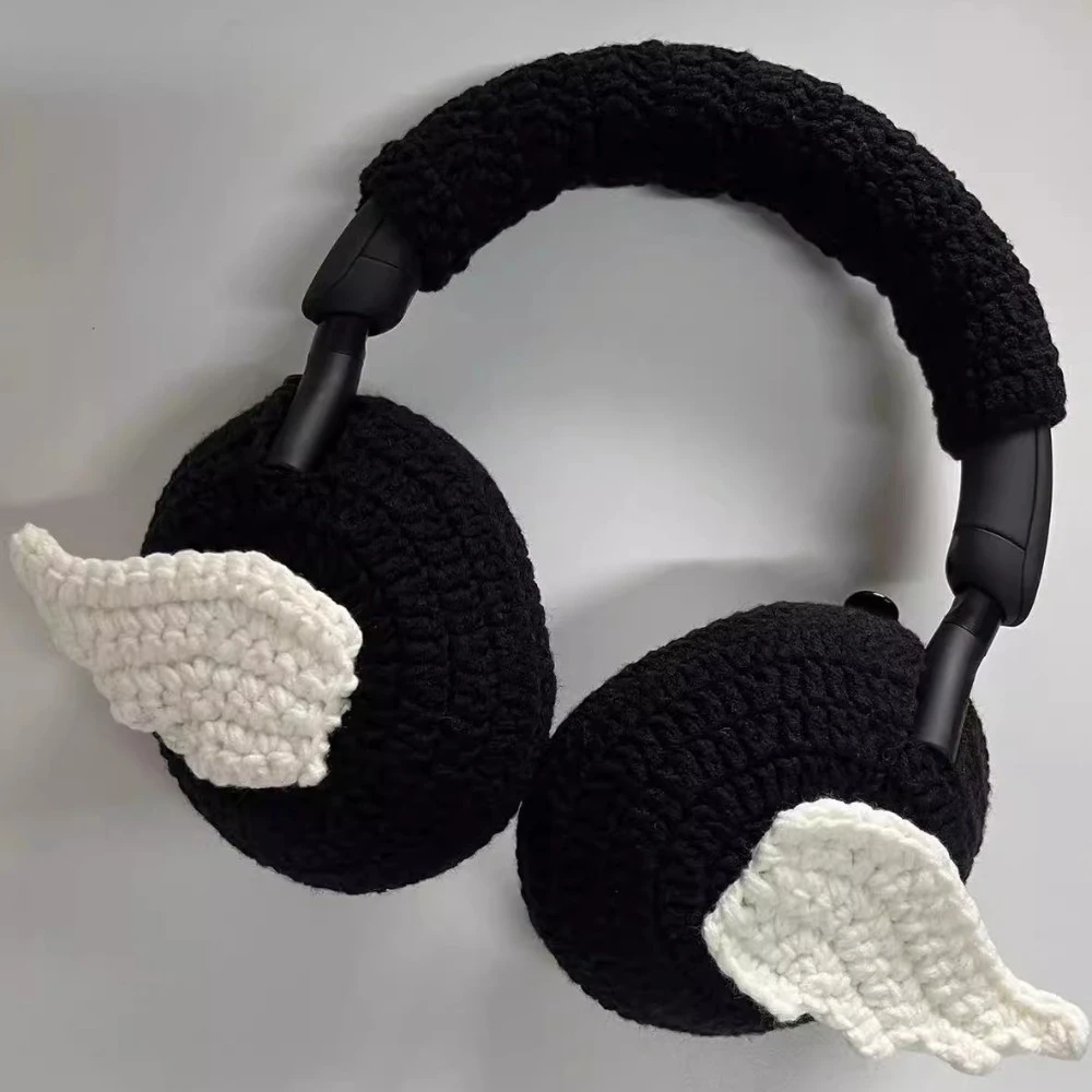

Защитный чехол для наушников из пряжи ручной работы с крыльями ангела для Sony XM5 XM4, вязаный шерстяной эргономичный аксессуар, беспроводной подарок