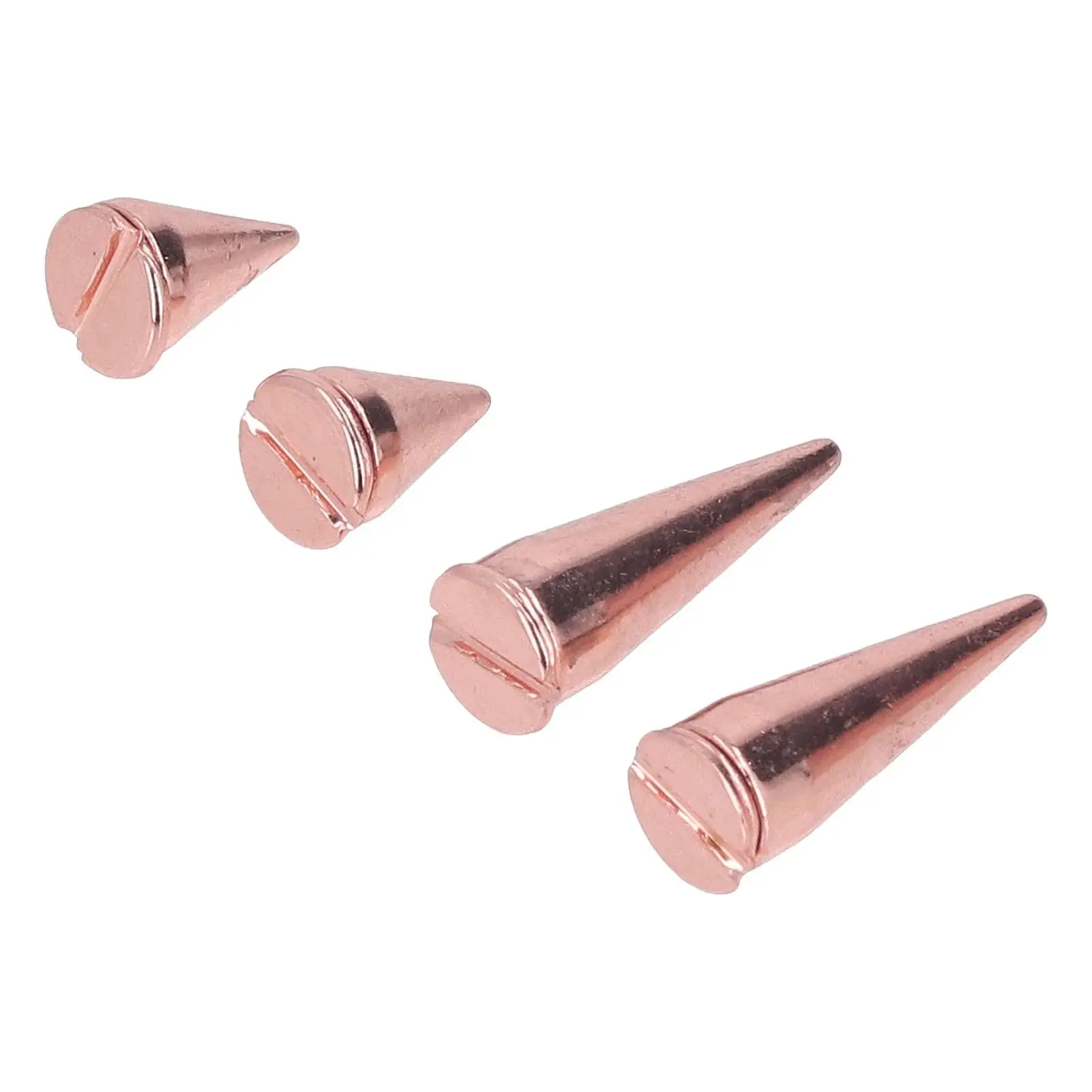 Rose Gold Punk Cone Spikes - Electroplated Metal Studs for diy Bags & Fashion Accessories