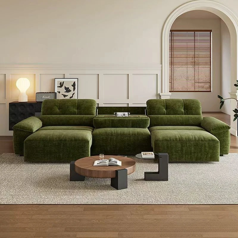 Modern simple electric sofa living room small apartment Chenier zero against the wall intelligent telescopic function sofa bed d view 2