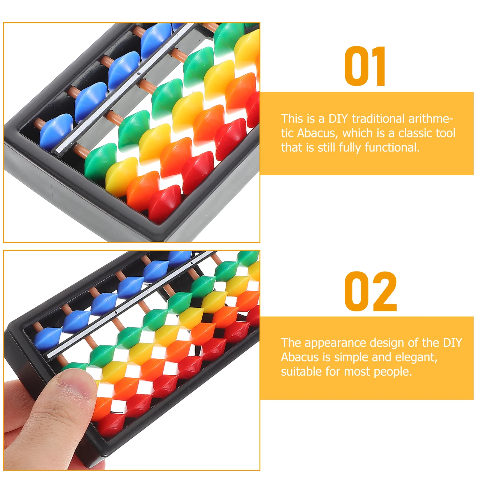 9 Row Colorful Plastic Abacus 5 Beads Each Row Math Learning Tool for Children Addition Subtraction Multiplication Division