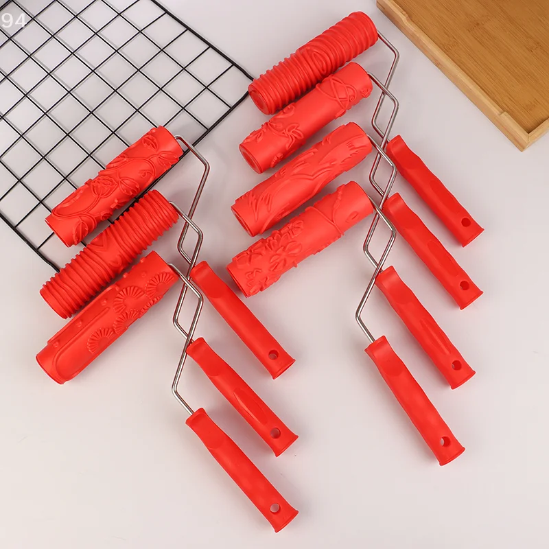 

Decorative Paint Roller Rubber Imitation Wood Grain Pattern Embossed Texture Painting Tools For Wall Airless Pintura Brush