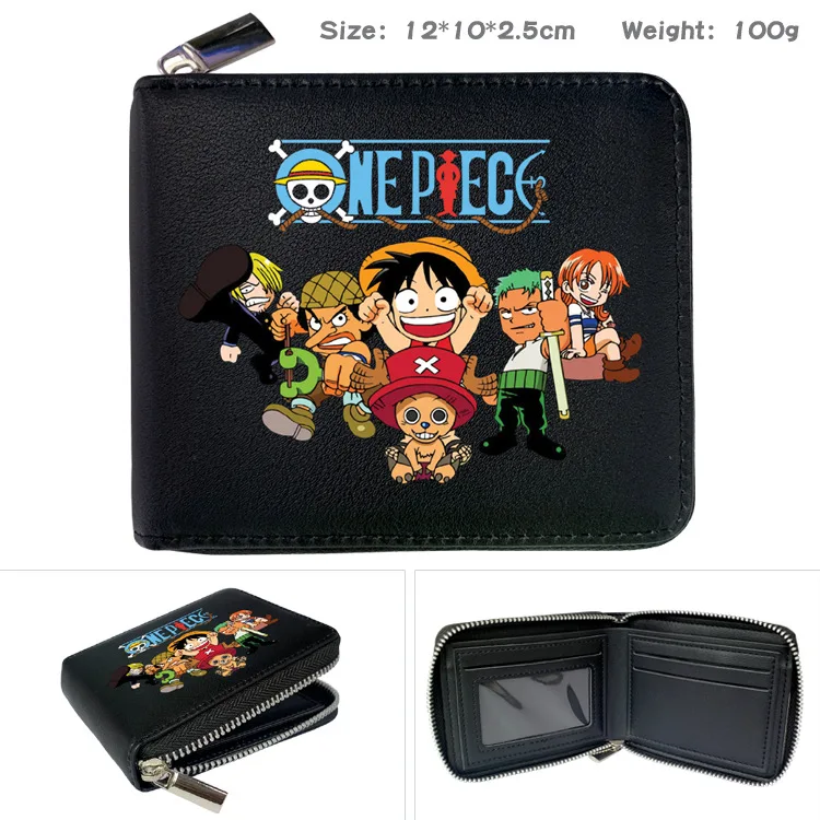 One Piece Anime Figure Wallet Luffy Purse Zoro Ace Bounty Order Skeleton Pattern Pu Cartoon Kawaii Wallet Card Holder Purse Gift