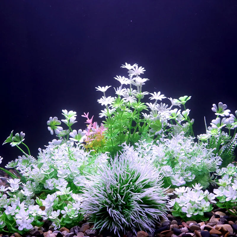 Aquarium Plants Ornaments Plastic Simulation Artificial Water White Yellow Brown Red Grass Fish Tank Decoration Accessories