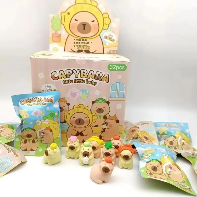 32pcs Kawaii Eraser Blind Bag Pencil Eraser Egg Party Strawberry Bear Kappa Creative Modeling School Office Stationery Prize
