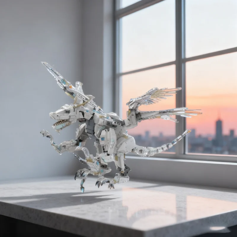 1430pcs MOC Large Ice Dragon Creatored Model Building blocks Architecture Christmas gift Assemble toy DIY idea Education Brick
