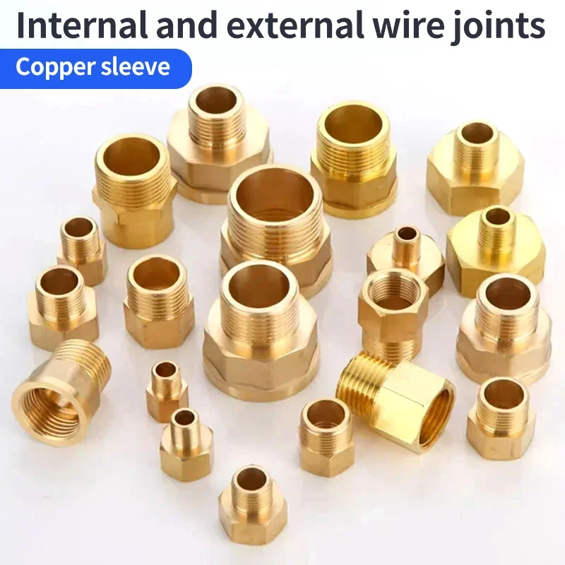 

10pcs 1/8" 1/4" 3/8" 1/2" Male to Female Thread Hex Bushing Brass Pipe Connectors Brass Coupler Adapter Threaded Fitting