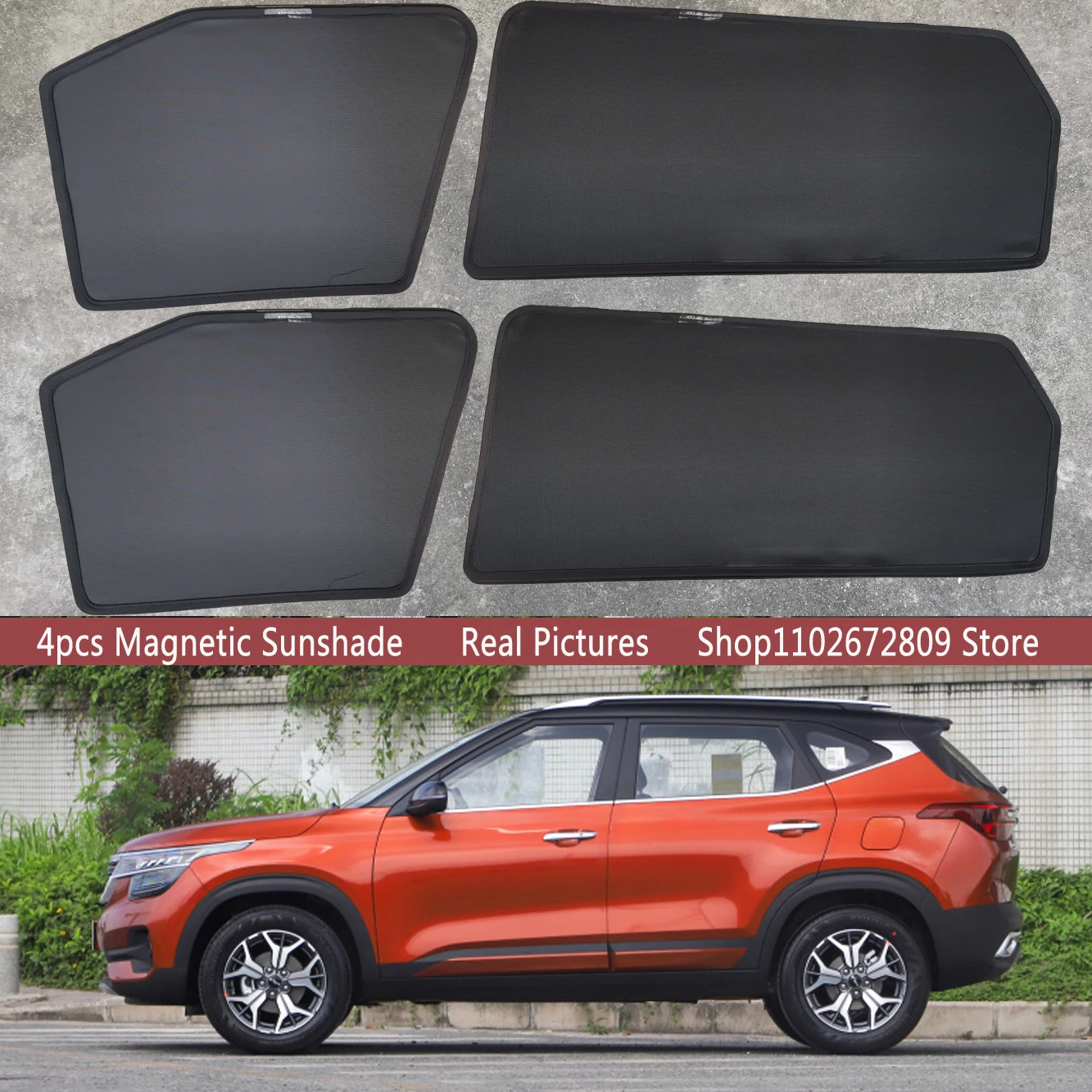 

Magnetic Car Sunshade Shield Front Windshield Frame Curtain Sun Shades For KIA Seltos KX3 2020 2021 2022 2023 2024 Accessories