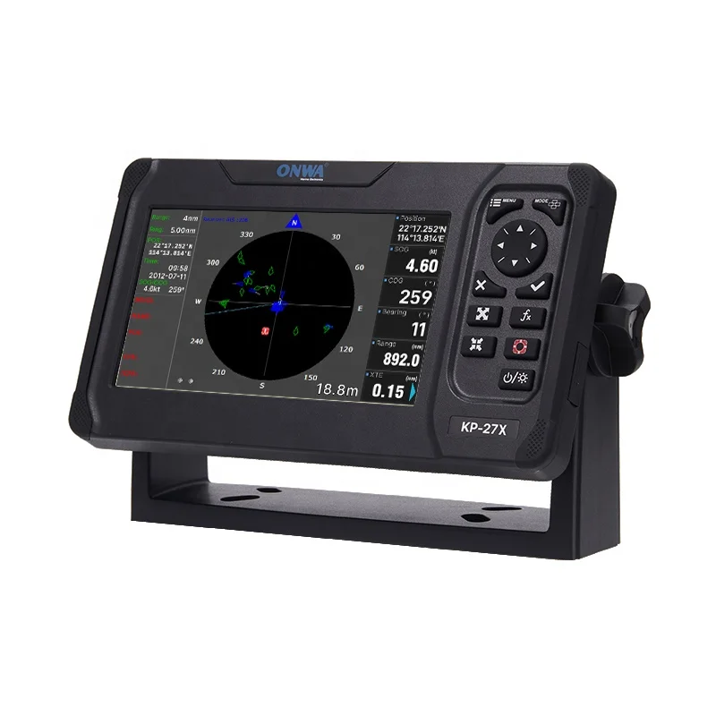 New KP-27X 7 Inch Marine Gps Chart Plotter with Built in Fish Finder and AIS Class B+ Transponder