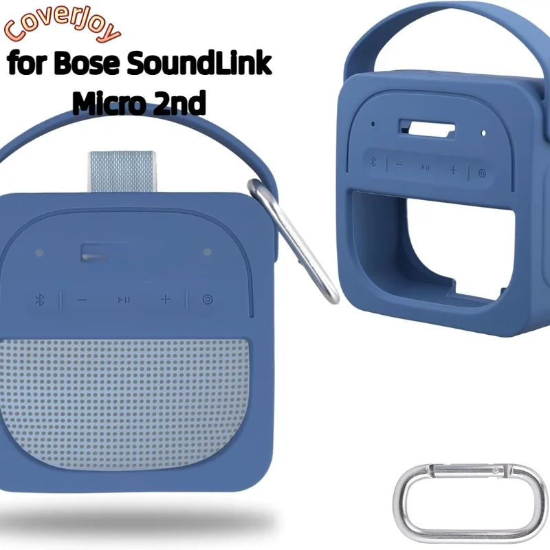 

Чехол CoverJoy с карабином и ремешком для колонки Bose SoundLink Micro 2, силиконовый защитный дорожный чехол
