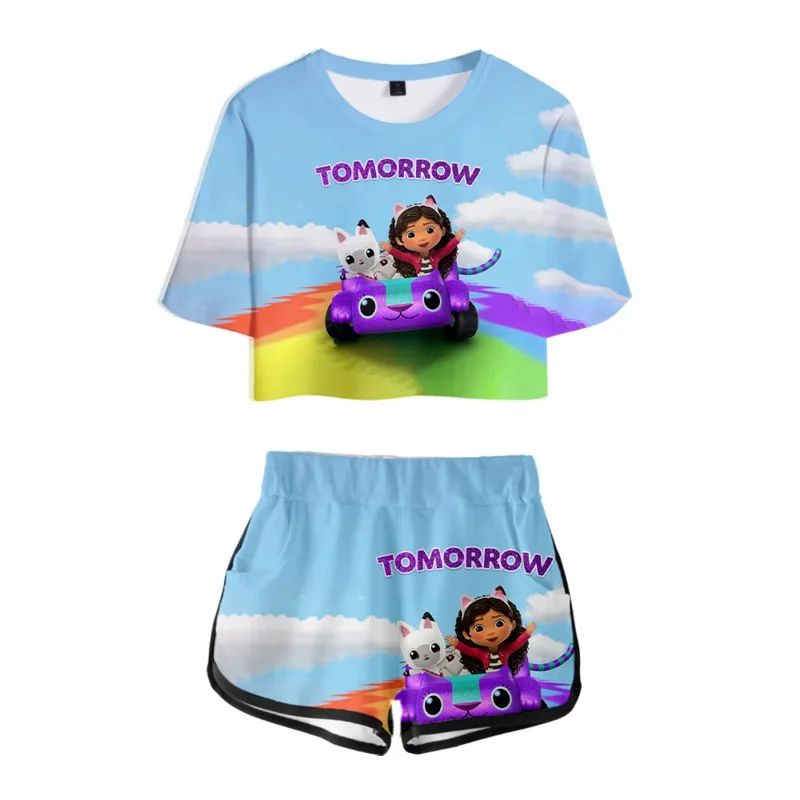 Gabbys Dollhouse outfit summer kids clothes set girls boys baby anime cosplay costume sweatshirt pajamas birthday party clothing