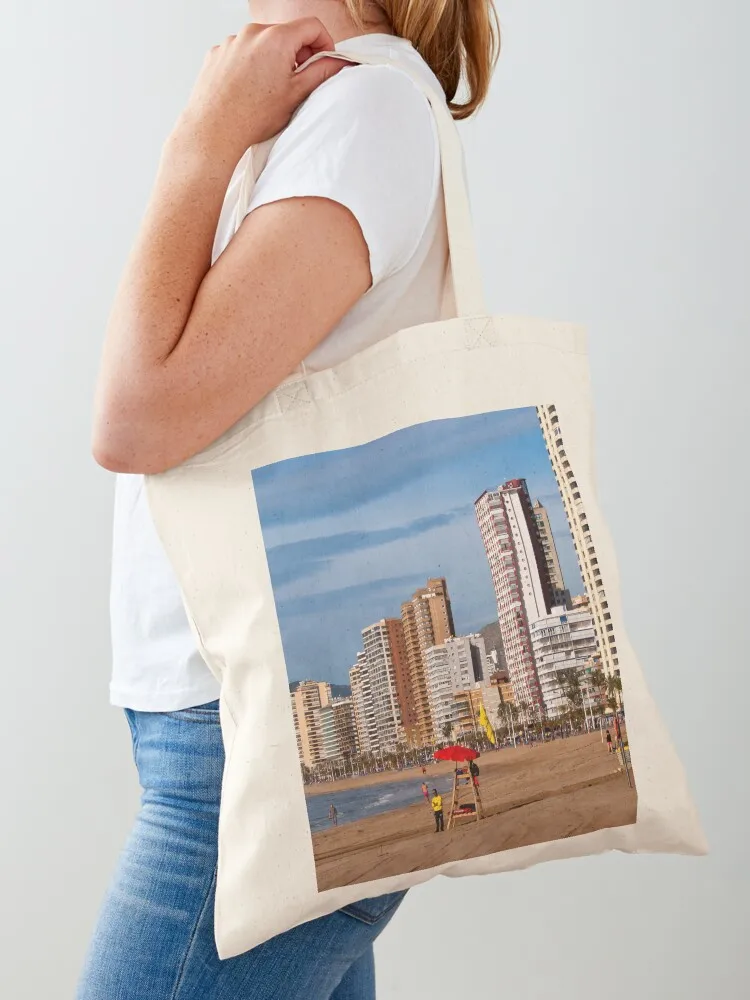

Benidorm Levante Beach Costa Blanca Spain Tote Bag cute pouch bag canvas shopping bag shopper woman