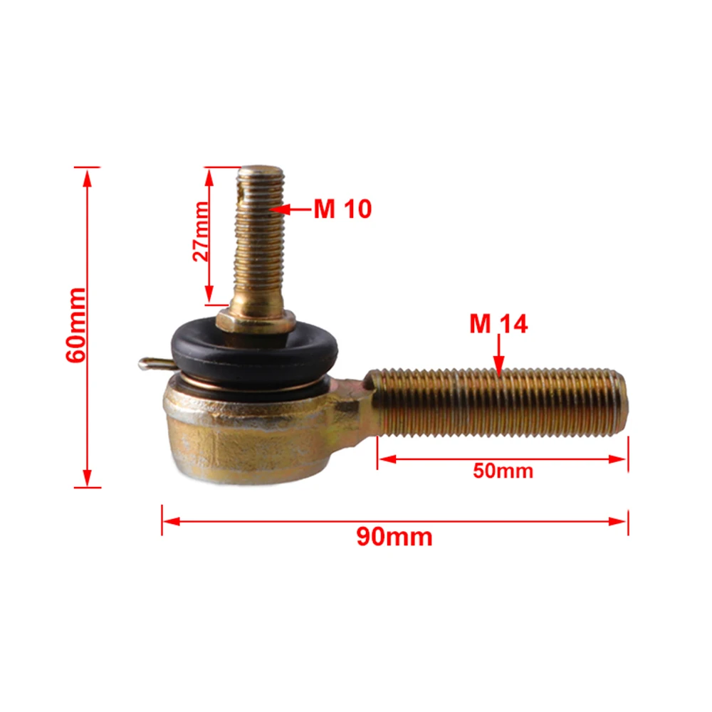 M10x60mm m14 kit de junta esférica ajustável para 90cc 110cc 125cc chinês atv go kart utv buggy quad bike 4 rodas substituir peças